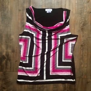 EUC Calvin Klein Sleeveless Patterned Shirt Size L
